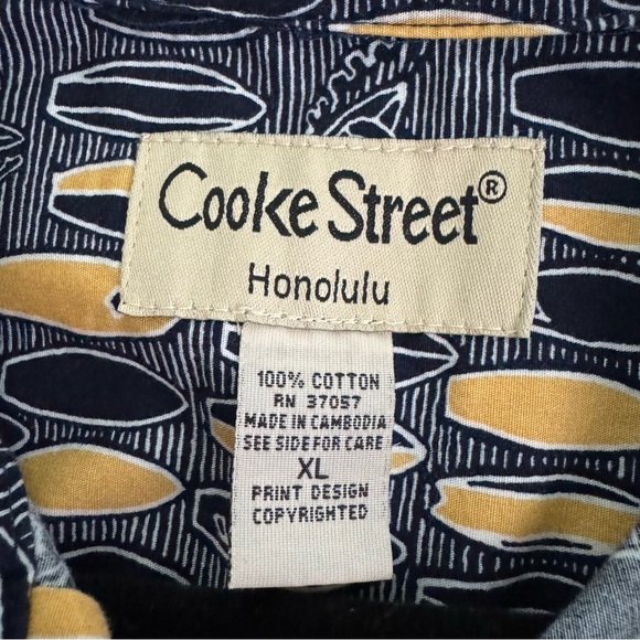 Cooke Street Honolulu Short Sleeve Surfboard Print Hawaiian Shirt Size XL - Picture 10 of 11